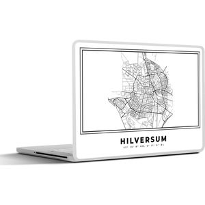 Laptop sticker - 10.1 inch - Plattegrond – Hilversum – Zwart Wit – Stadskaart - Kaart - Nederland - 25x18cm - Laptopstickers - Laptop skin - Cover