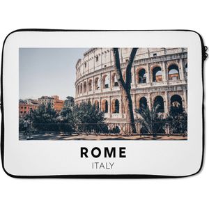 Laptophoes 13 inch - Italië - Rome - Colosseum - Laptop sleeve - Binnenmaat 32x22,5 cm - Zwarte achterkant