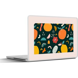 Laptop sticker - 13.3 inch - Fruit - Eten - Pastel - Bloem - Blauw - 31x22,5cm - Laptopstickers - Laptop skin - Cover