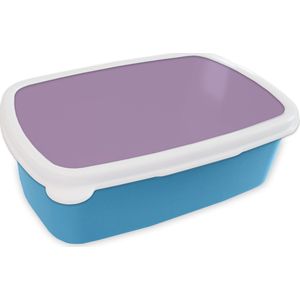 Broodtrommel Blauw - Lunchbox - Brooddoos - Interieur - Paars - Kleuren - Paarse - Kleur - Effen - 18x12x6 cm - Kinderen - Jongen