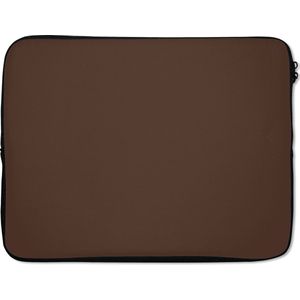 Laptophoes 15.6 inch - Bruin - Donker - Kleuren - Laptop sleeve - Binnenmaat 39,5x29,5 cm - Zwarte achterkant - Back to school spullen - Schoolspullen jongens en meisjes middelbare school - Macbook air hoes - Chromebook sleeve