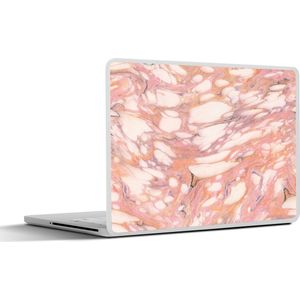 Laptop sticker - 13.3 inch - Marmer print - Oranje - Paars - 31x22,5cm - Laptopstickers - Laptop skin - Cover