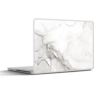Laptop sticker - 13.3 inch - Marmer print - Wit - Lijn - 31x22,5cm - Laptopstickers - Laptop skin - Cover