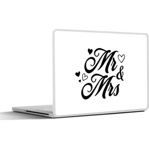Laptop sticker - 15.6 inch - Huwelijk - 'Mr & Mrs' - Spreuken - Quotes - 36x27,5cm - Laptopstickers - Laptop skin - Cover