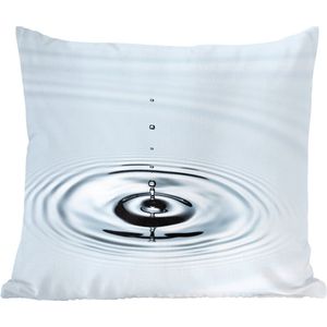Sierkussens - Kussentjes Woonkamer - 50x50 cm - Druppel water die ringen in lichtblauw water vormt