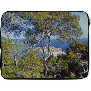 Laptophoes 15.6 inch - Bordighera - Schilderij van Claude Monet - Laptop sleeve - Binnenmaat 39,5x29,5 cm - Zwarte achterkant