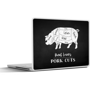 Laptop sticker - 11.6 inch - Varken - Vlees - Slager - 30x21cm - Laptopstickers - Laptop skin - Cover - Cadeau voor vrouw