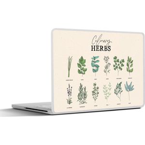 Laptop sticker - 14 inch - Planten - Kruiden - Voedsel - 32x5x23x5cm - Laptopstickers - Laptop skin - Cover - Cadeau voor vrouw