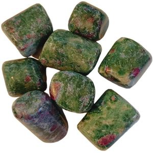 Stones & Bones® - Robijn in Fuchsiet Trommelsteen - maat 3