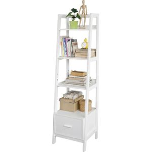 Rootz Witte opbergrek, ladderplank, boekenkast met lade en 4 planken