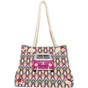 Aqua-licious - Strandtas met rits - Beachbag - Shopper - Hippie