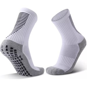 Gripsokken Voetbal Wit Sportsokken Anti-Blaren (Maat 39-44)