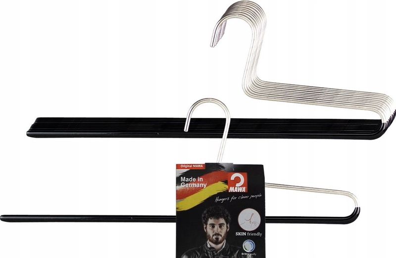 MAWA KH35 - Pantalonhanger - Zwart - Set van 5 - Eco & Skin Friendly