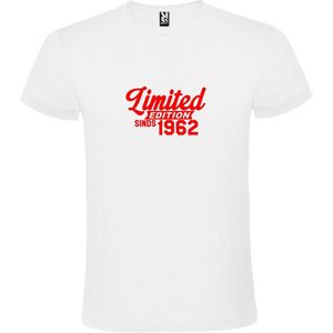 Wit T-Shirt met “ Limited edition sinds 1962 “ Afbeelding Rood Size XS