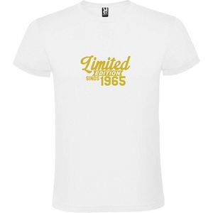 Wit T-Shirt met “ Limited edition sinds 1965 “ Afbeelding Goud Size XXL