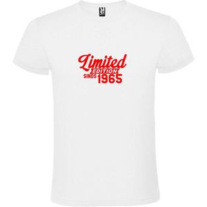Wit T-Shirt met “ Limited edition sinds 1965 “ Afbeelding Rood Size XXXXL