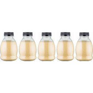 Scrubzout Vanille - 375 gram - Fles met zwarte dop - set van 5 stuks - Hydraterende Lichaamsscrub