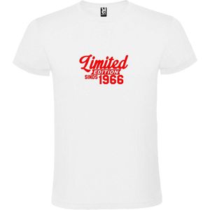 Wit T-Shirt met “ Limited edition sinds 1966 “ Afbeelding Rood Size XS