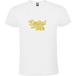 Wit T-Shirt met “ Limited edition sinds 1968 “ Afbeelding Goud Size XXL
