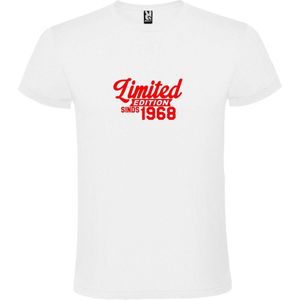 Wit T-Shirt met “ Limited edition sinds 1968 “ Afbeelding Rood Size XS