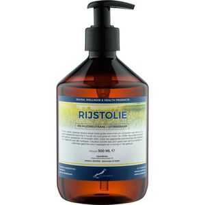 Rijstolie 500 ml met pomp - 100% natuurlijk en koud geperst - goed voor huid, haar en lichaam
