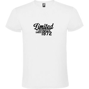 Wit T-Shirt met “ Limited edition sinds 1972 “ Afbeelding Zwart Size XXXXL