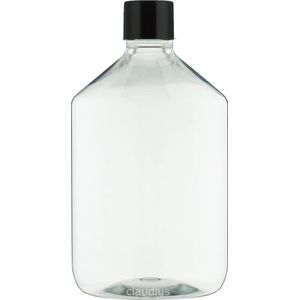 Lege Plastic Fles Apothekersfles 500 ml PET - Transparant - met zwarte dop - set van 10 stuks - navulbaar - leeg