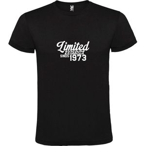 Zwart T-Shirt met “ Limited edition sinds 1973 “ Afbeelding Wit Size XXL