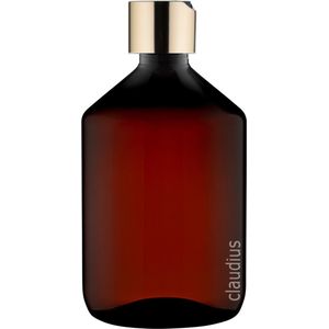 Lege Plastic Fles Apothekersfles 500 ml PET Amber bruin - met gouden klepdop - set van 5 stuks - navulbaar - leeg