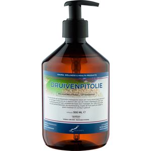 Druivenpitolie 500 ml met pomp - 100% Natuurlijk - biologisch en koudgeperst - grapeseed oil