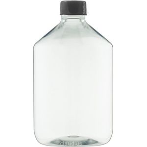 Lege plastic fles 500 ml PET apothekersfles transparant - met zwarte ribbeldop - set van 10 stuks - Navulbaar - leeg