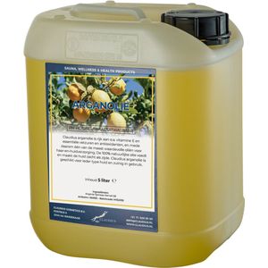 Arganolie 5 liter - 100% natuurlijk - onbewerkt - biologisch en koudgeperst - goed voor huid, haar en lichaam