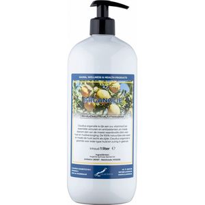 Arganolie 1 liter met gratis pomp - 100% natuurlijk - onbewerkt - biologisch en koudgeperst - goed voor huid, haar en lichaam