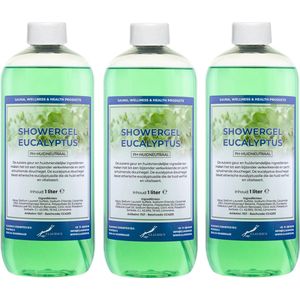 Claudius douchegel Eucalyptus 1 liter - set van 3 stuks - Showergel