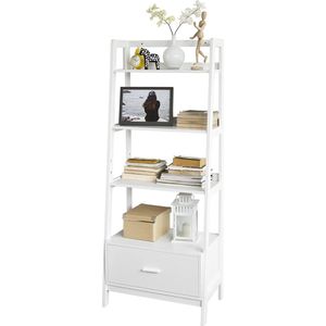 Rootz Witte opbergrek, ladderplank, boekenkast met lade en 4 planken