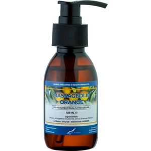 Massageolie Orange 125 ml met pomp - 100% natuurlijk - biologisch en koud geperst