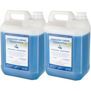Handzeep Crème Eucalyptus 5 liter - set van 2 stuks - navulling - Voordeelverpakking