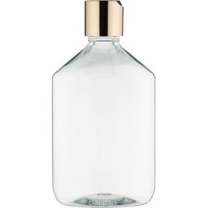 Lege Plastic Fles Apothekersfles 500 ml PET - Transparant - met gouden klepdop - set van 10 stuks - navulbaar - leeg