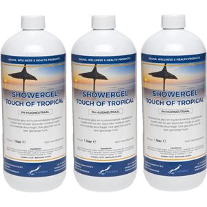 Douchegel Touch of Tropical 1 Liter - set van 3 stuks - Showergel