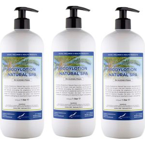 Bodylotion Natural Spa 1 liter - set van 3 stuks - met gratis pomp