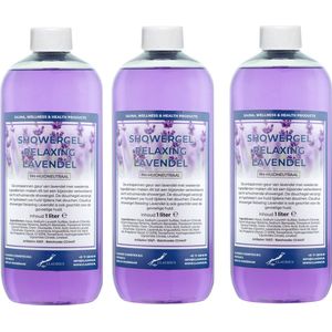 Claudius Douchegel Relaxing Lavendel 1 liter - set van 3 stuks - Showergel