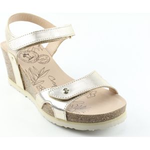 Panama Jack - Julia Shine - Sandaal - Brons Metallicleer - Kurken Sleehak 4 cm