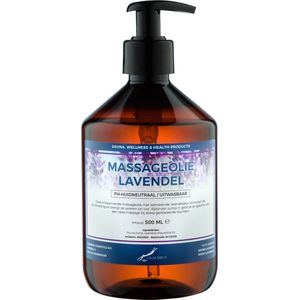Massageolie Lavendel olie 500 ml met pomp - 100% natuurlijk - biologisch en koud geperst
