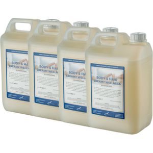Body & hair Creamy Wellness - 5 liter - set van 4 stuks - 2 in 1 voor lichaam en haar.