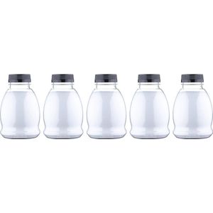 Scrubzout Perzik - 375 gram - Fles met zwarte dop - Set van 5 stuks - Hydraterende Lichaamsscrub