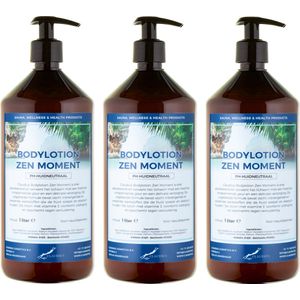 Bodylotion Zen Moment 1 liter - set van 3 stuks - met gratis pomp