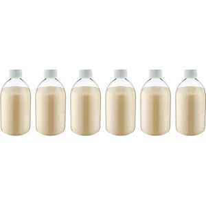 Scrubzout Vanille - 650 gram - Fles met witte dop - set van 6 stuks - Hydraterende Lichaamsscrub