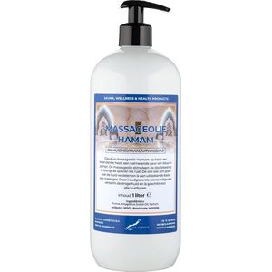 Massageolie Hamam 1 liter met gratis pomp - 100% natuurlijk - biologisch en koud geperst
