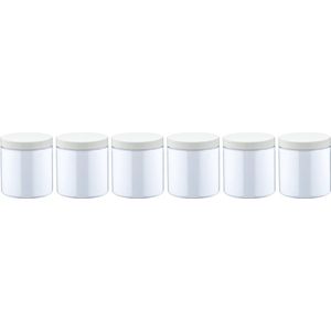 Scrubzout Perzik - 300 gram - Pot met witte deksel - set van 6 stuks - Hydraterende Lichaamsscrub
