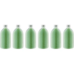 Badkaviaar Eucalyptus - 400 gram - Fles met aluminium dop- set van 6 stuks - bad parels voor in bad